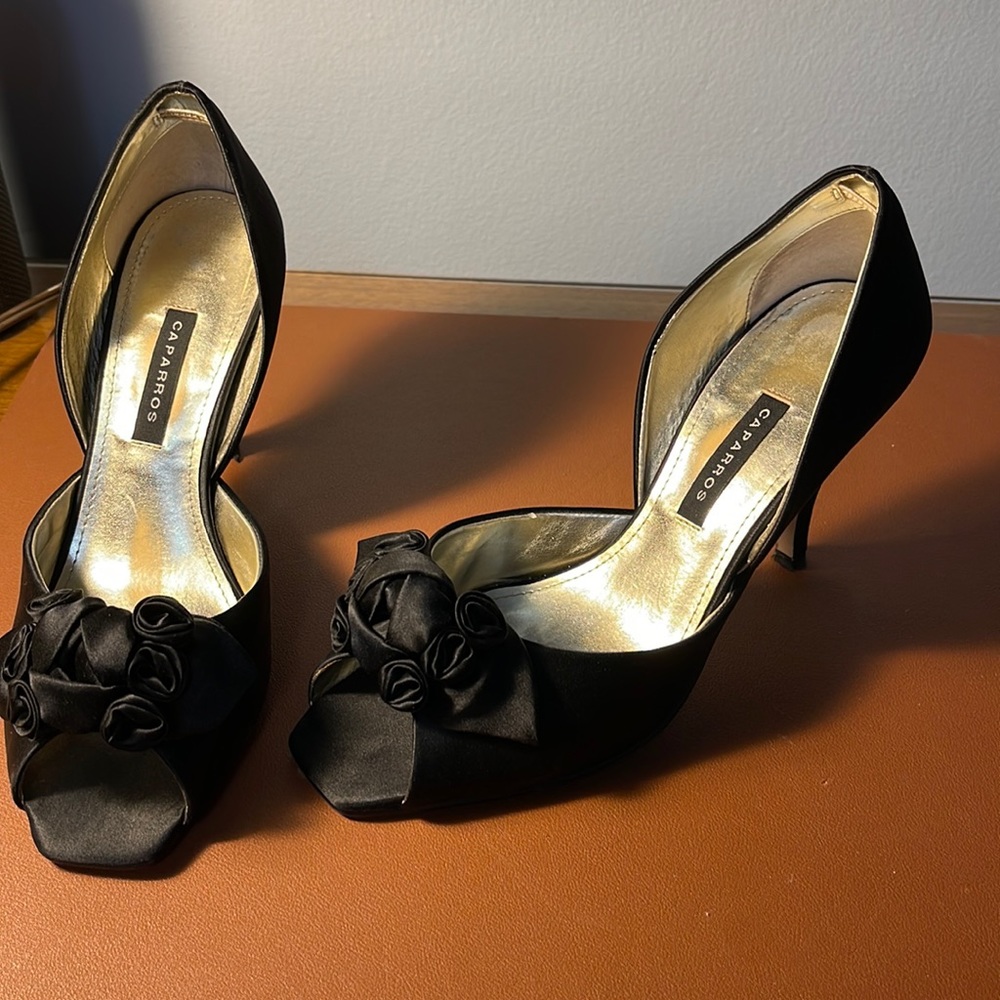 Special Occasions Black satin shoes